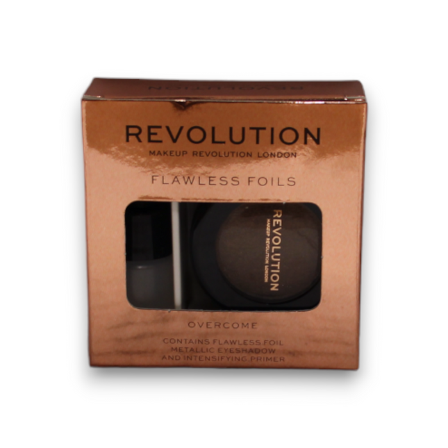 Makeup Revolution Set Makeup Revolution: Flawless Foils for Women, Vegan, Eyeshadow Primer, 2 ml + Flawless Foils, Vegan, Eyeshadow Palette, Overcome, 2 g