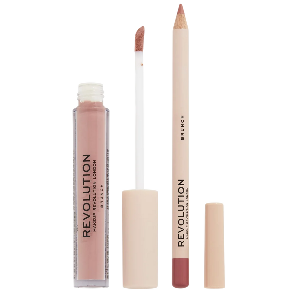 Makeup Revolution Set Makeup Revolution: Makeup Revolution – Liquid Lipstick for Women, Brunch, 3 ml + Makeup Revolution, Precision, Lip Liner, Brunch, 1 g