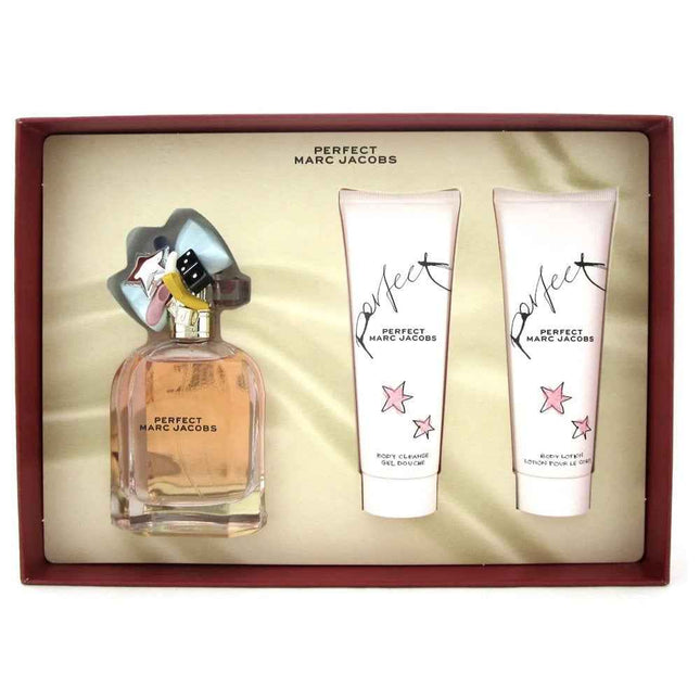 Marc Jacobs Set Marc Jacobs: Perfect – Eau de Parfum for Women, 100 ml + Perfect, Hydrating, Body Lotion, 75 ml + Perfect, Hydrate, Shower Gel, All Skin Types, 75 ml