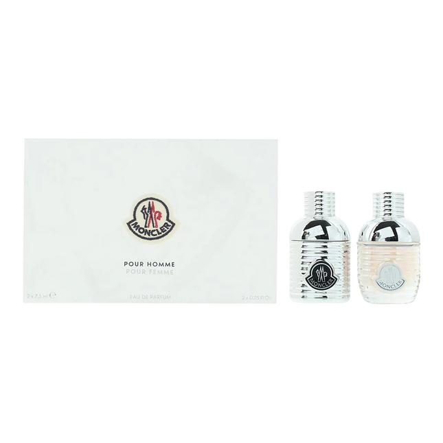 Moncler Set Moncler: Pour Homme – Eau de Parfum for Men, 7.5 ml Miniature + Pour Femme, 7.5 ml Miniature