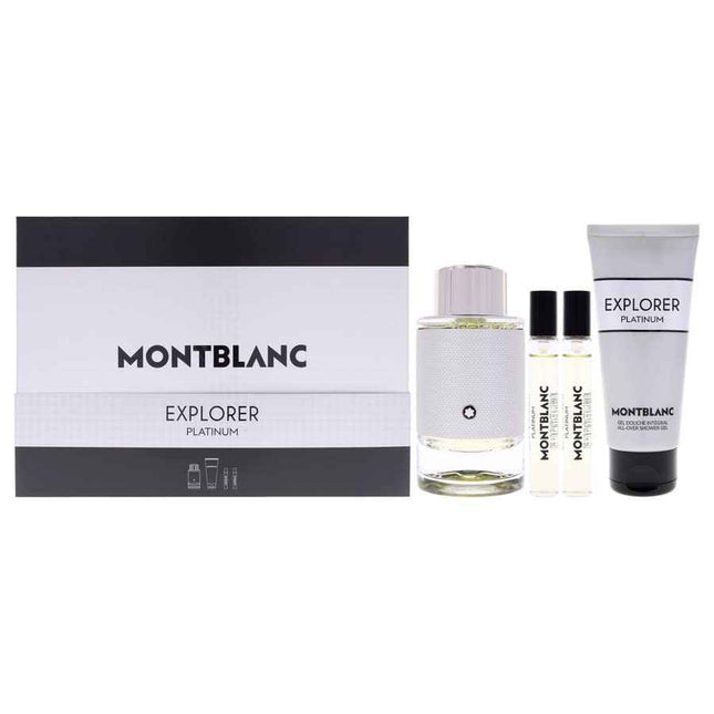Montblanc Set Montblanc: Explorer Platinum – Eau de Parfum for Men, 100 ml + Explorer Platinum, 2 pcs, 7.5 ml + Explorer Platinum, Cleansing, Shower Gel, For All Skin Types, 100 ml
