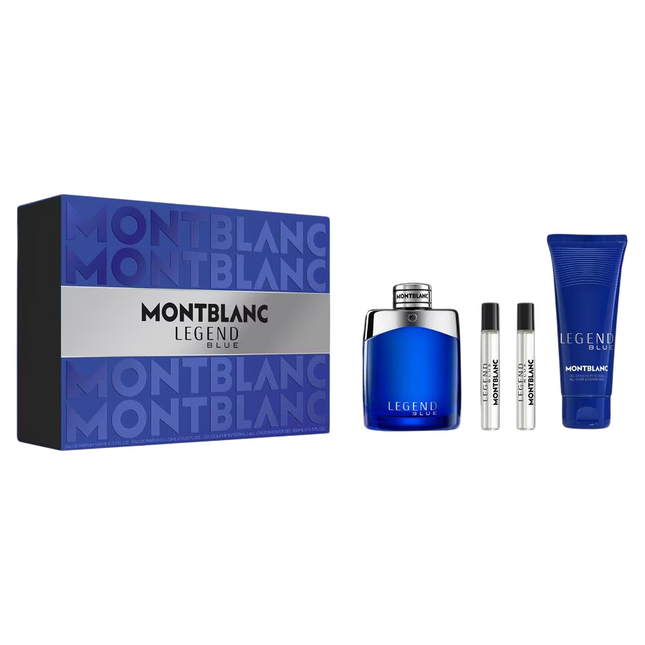 Montblanc Set Montblanc: Legend Blue – Eau de Parfum for Men, 100 ml + Legend Blue, 2 pcs, 7.5 ml + Legend Blue, Cleansing,…