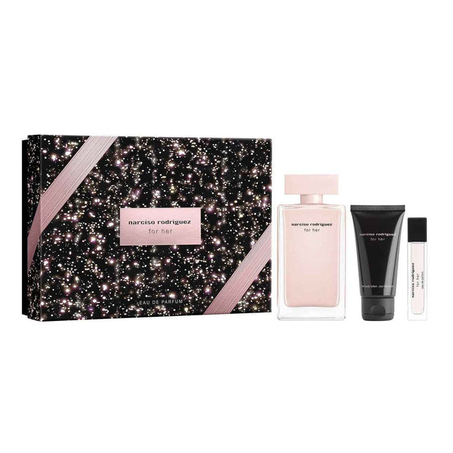 Narciso Rodriguez Set Narciso Rodriguez: For Her – Eau de Parfum for Women, 100 ml + For Her, Hydrating, Body Lotion, 50 ml + For Her, 10 ml