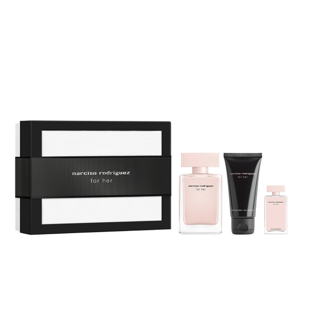 Narciso Rodriguez Set Narciso Rodriguez: For Her – Eau de Parfum for Women, 50 ml + For Her, 7.5 ml + For Her, Hydrating,…