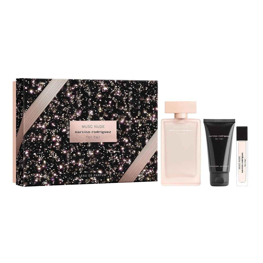 Narciso Rodriguez Set Narciso Rodriguez: Musc Nude – Eau de Parfum for Women, 100 ml + Musc Nude, Hydrating, Body Lotion, 50 ml + Musc Nude, 10 ml