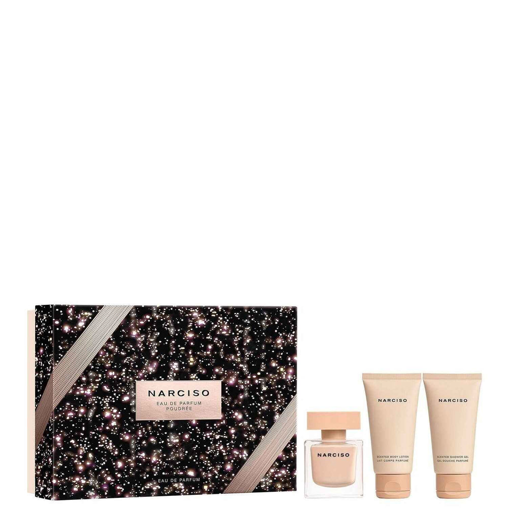 Narciso Rodriguez Set Narciso Rodriguez: Narciso Poudree – Eau de Parfum for Men, 50 ml + Narciso Poudree, Hydrating, Body Lotion, 50 ml + Narciso Poudree, Cleansing, Shower Gel, All Over The Body, For All Skin…