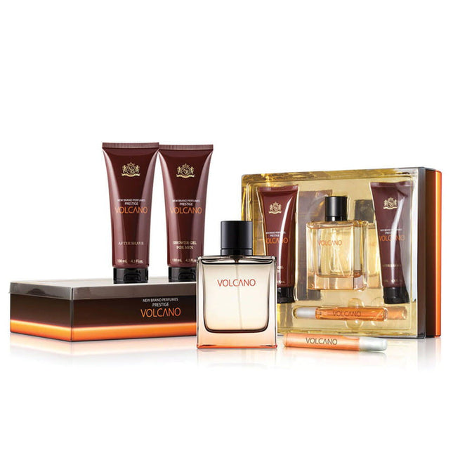 New Brand Set New Brand: Volcano – Eau de Toilette for Women, 100 ml + Volcano, 15 ml + Volcano, Cleansing, Shower Gel, All…