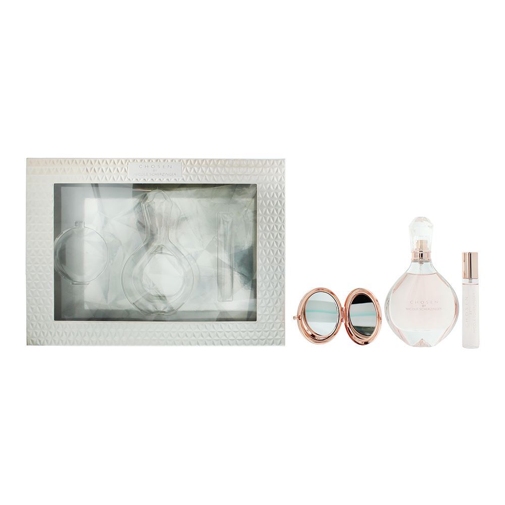 Nicole Scherzinger Set Nicole Scherzinger: Chosen – Eau de Parfum for Women, 100 ml + Chosen, 15 ml + Compact Mirror, Golden