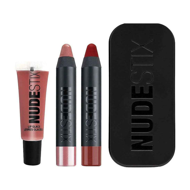 Nudestix Set Nudestix: Red Hot Lips Mini Kit Royal – Cream Lipstick for Women, 04, Nude, 2 ml + Red Hot Lips Mini Kit Royal, Posh, 2.5 ml
