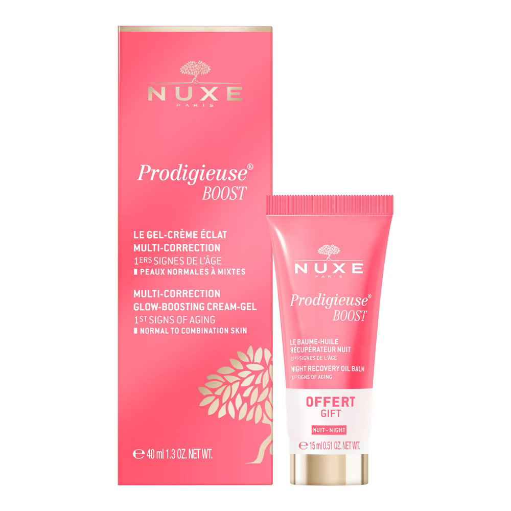 Nuxe Set Nuxe: Creme Prodigieuse Boost Recovery Night Balm For Face 15 ml + Prodigieuse Boost Multi-Correction – Gel Cream for Women, For Face, 40 ml