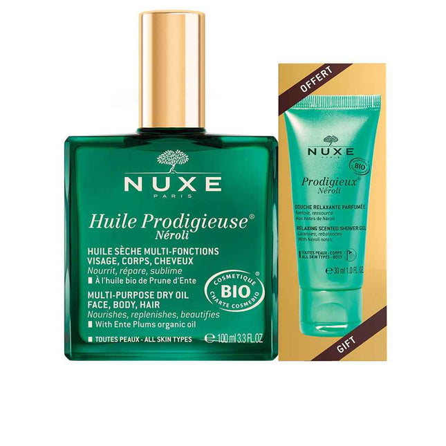 Nuxe Set Nuxe: Huile Prodigieuse Multi-Purpose Neroli – Body Oil for Women, For Face, Body & Hair, 100 ml + Prodigieux Neroli, Shower Gel, All Over The Body, For All Skin Types, 30 ml