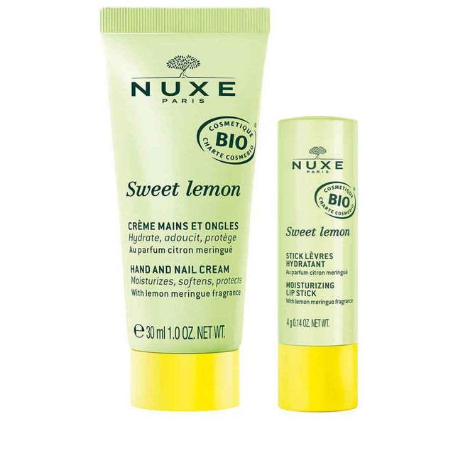 Nuxe Set Nuxe: Sweet Lemon Moisturizing – Hand Cream for Women, 30 ml + Sweet Lemon, Lip Balm, 4 g