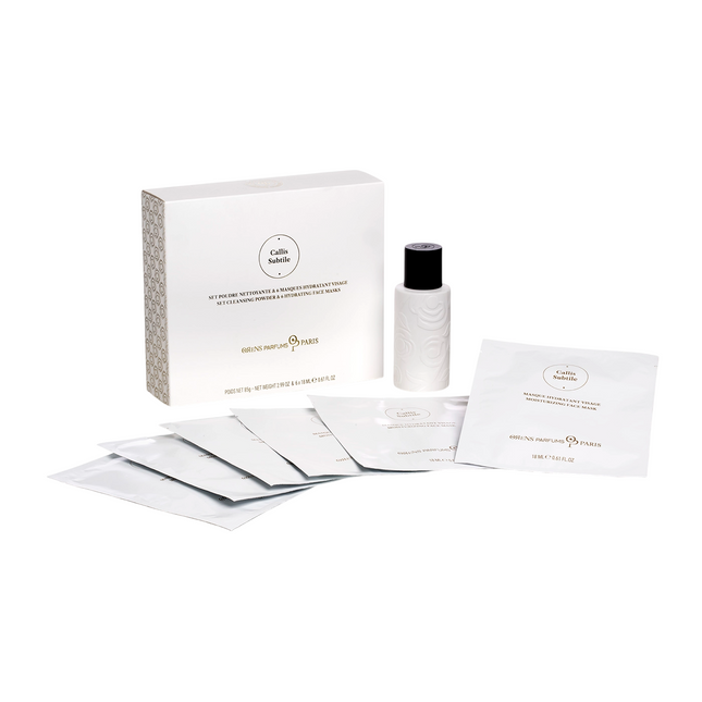 Orens Parfums Set Orens Parfums: Callis Subtile for Women, Moisturising, Sheet Mask, For Face, 6 pcs, 18 ml + Callis Subtile, Cleansing, Exfoliating Powder, 85 g