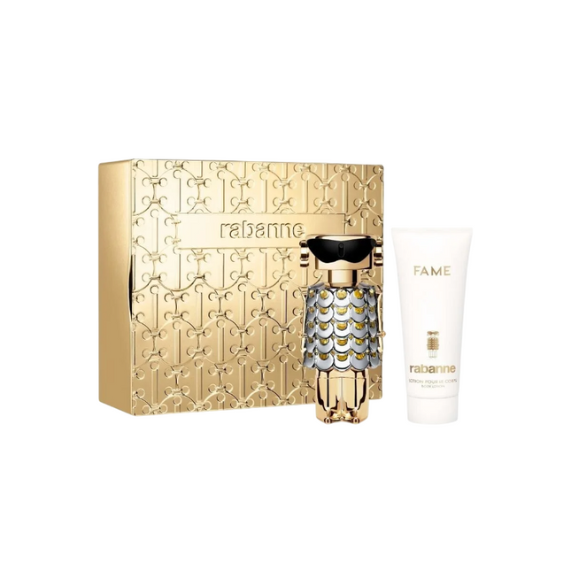 Paco Rabanne Set Paco Rabanne: Fame Hydrating – Body Lotion for Women, 100 ml + Fame, Eau de Parfum, 80 ml