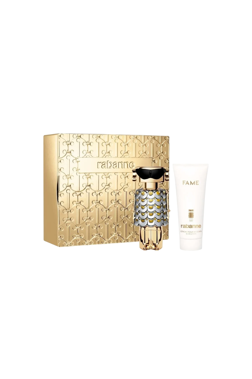 Paco Rabanne Set Paco Rabanne: Fame Hydrating – Body Lotion for Women, 100 ml + Fame, Eau de Parfum, 80 ml