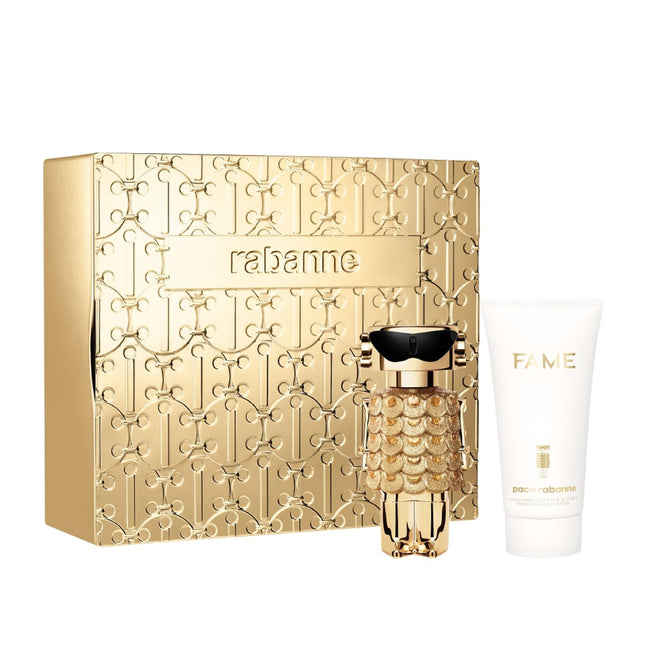 Paco Rabanne Set Paco Rabanne: Fame Intense – Eau de Parfum for Women, 50 ml + Fame Intense, Hydrating, Body Lotion, 75 ml