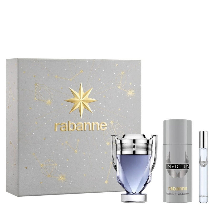 Paco Rabanne Set Paco Rabanne: Invictus – Eau de Toilette for Men, 100 ml + Invictus, 10 ml + Invictus, Deodorant Spray,…