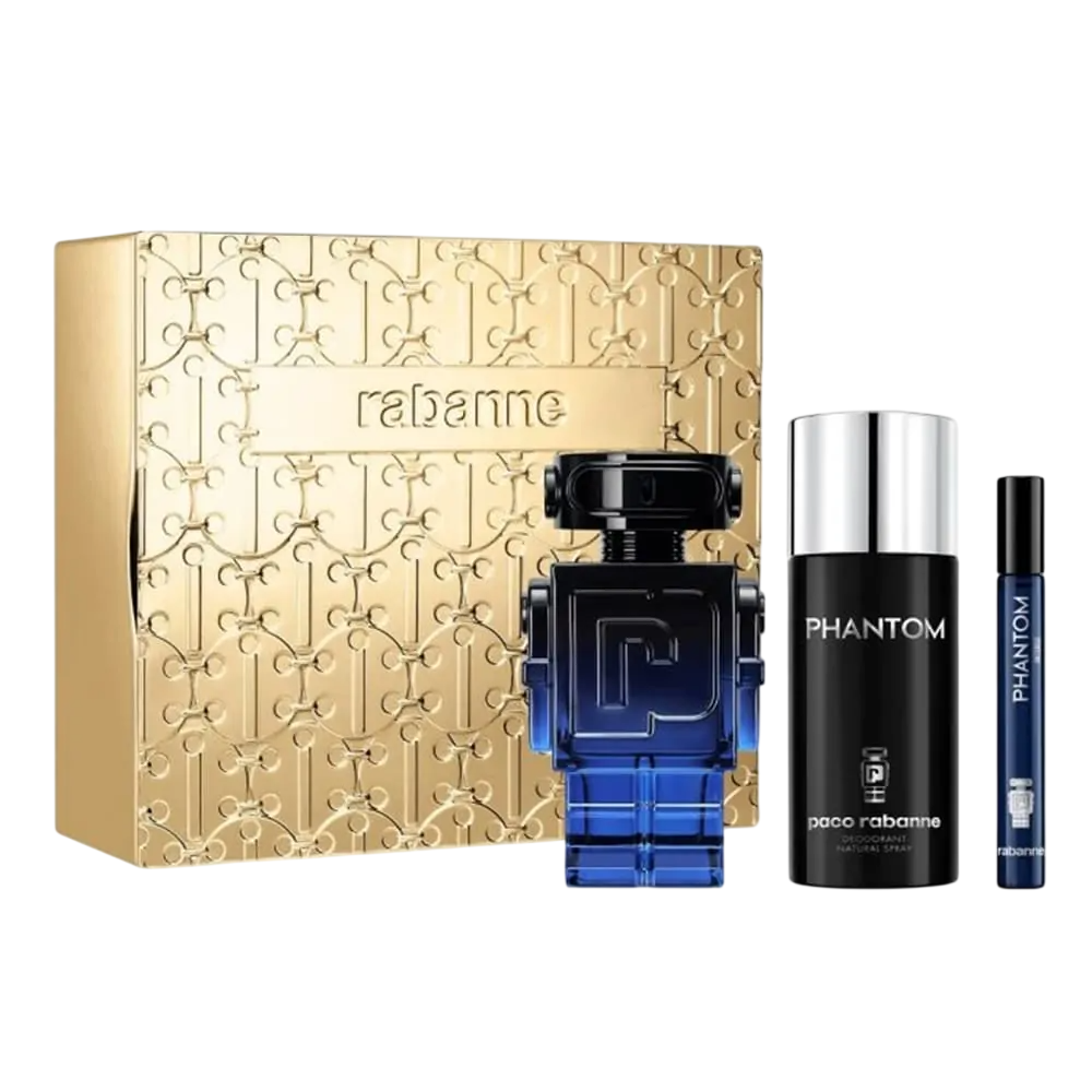 Paco Rabanne Set Paco Rabanne: Phantom Intense – Eau de Parfum for Men, Refillable, 100 ml + Phantom Intense, 10 ml +…
