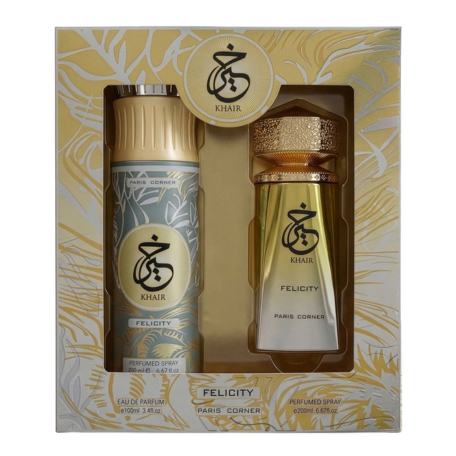 Paris Corner Set Paris Corner: Khair Felicity – Eau de Parfum for Women, 100 ml + Khair Felicity, Deodorant Spray, 200 ml