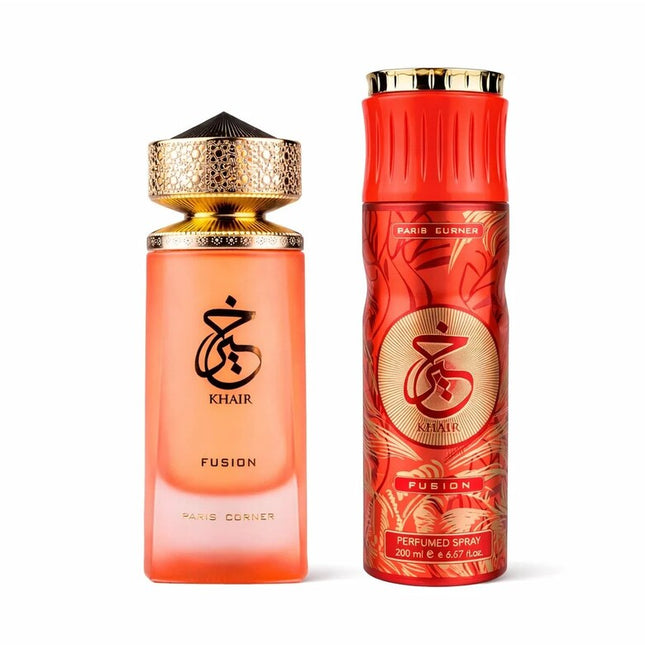 Paris Corner Set Paris Corner: Khair Fusion – Eau de Parfum for Women, 100 ml + Khair Fusion, Deodorant Spray, 200 ml