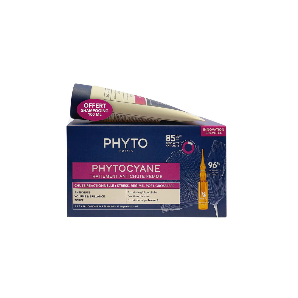 Phyto Set Phyto: Set Phytocyane – Leave-In Scalp Treatment Serum for Women, Anti-Hair Loss, 12 pcs, 5 ml Vial + Phytocyane,…