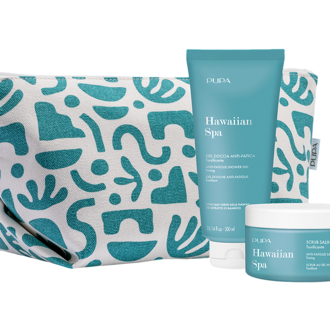 Pupa Set Pupa: Hawaiian Spa Anti-Fatigue Body Scrub 350 g + Hawaiian Spa Anti-Fatigue – Shower Gel for Women, 300 ml