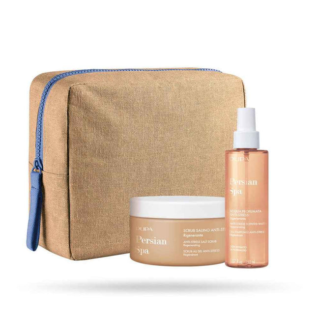 Pupa Set Pupa: Persian Spa Regenerating Body Scrub 350 ml + Persian Spa Regenerating – Body Spray for Women, Body, 150 ml + Pupa, GWP Textile Pouch