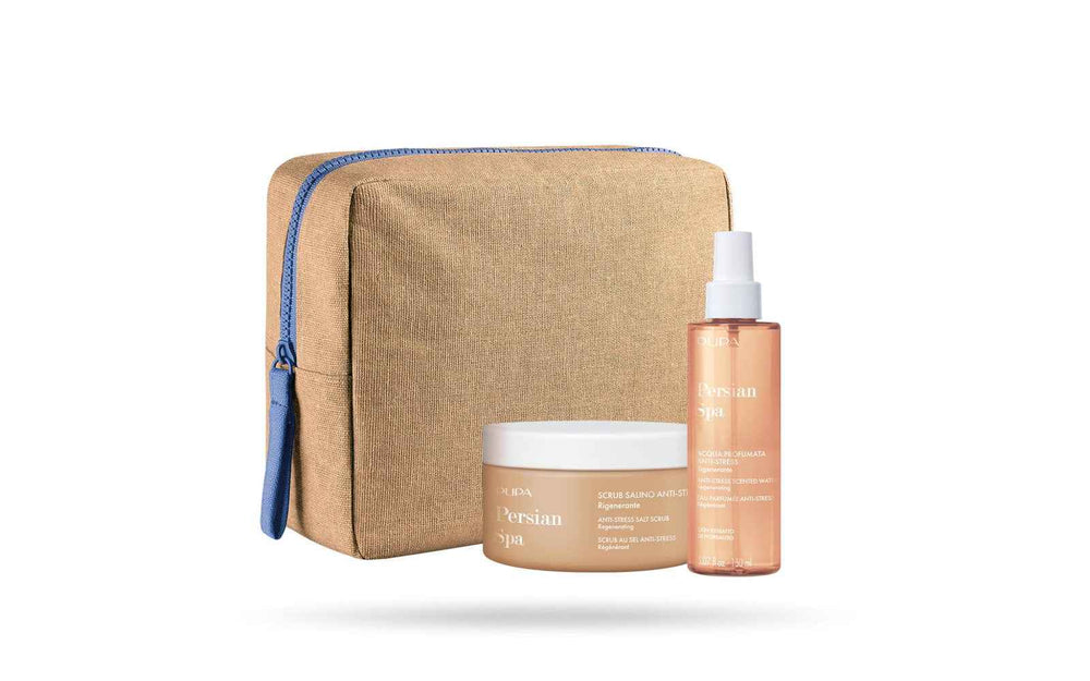 Pupa Set Pupa: Persian Spa Regenerating Body Scrub 350 ml + Persian Spa Regenerating – Body Spray for Women, Body, 150 ml + Pupa, GWP Textile Pouch
