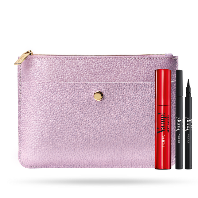 Pupa Set Pupa: Pupa – Liquid Eyeliner for Women, Black, 1.5 ml + Vamp! Sexy Lashes, Paraben-Free, Mascara, 011, Sexy Black, 12 ml