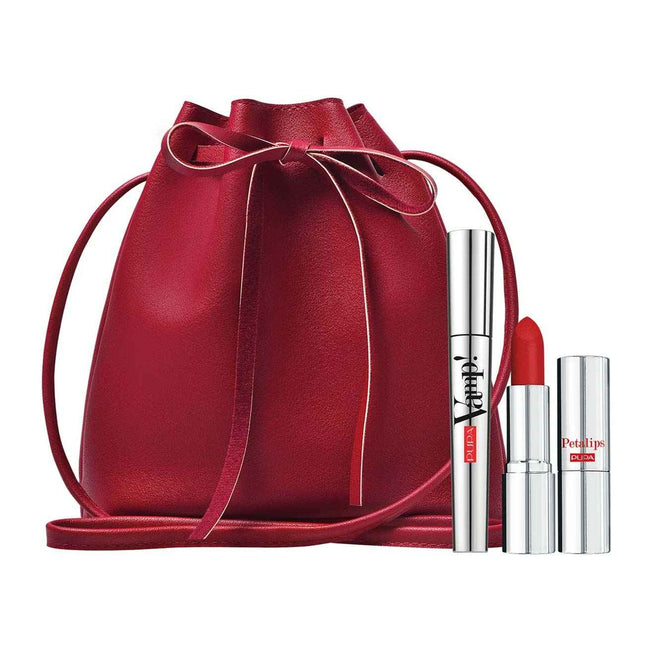 Pupa Set Pupa: Vamp! Definition Paraben-Free Waterproof Lash Defining – Mascara for Women, 001, Extra Black, 9 ml + Petalips, Paraben-Free, Matte, Cream Lipstick, 015, Dahlia Petal, 3.5 g