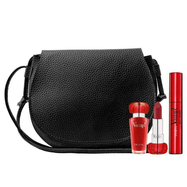 Pupa Set Pupa: Vamp! Paraben-Free Volume – Cream Lipstick for Women, 301, Intense Red, 3.5 g + Vamp! Sexy Lashes, Paraben-Free, Mascara, 011, Sexy Black, 12 ml