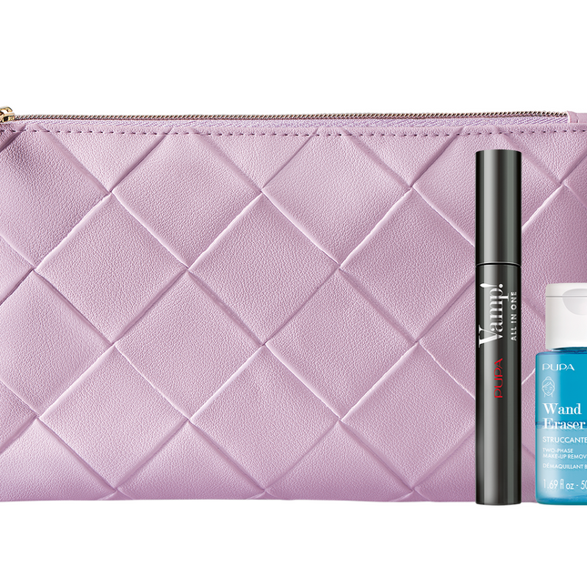Pupa Set Pupa: Wand Eraser Cleansing Toner 50 ml + Vamp! Paraben-Free Curving – Mascara for Women, 101, Extra Black, 9 ml