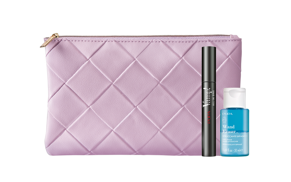 Pupa Set Pupa: Wand Eraser Cleansing Toner 50 ml + Vamp! Paraben-Free Curving – Mascara for Women, 101, Extra Black, 9 ml