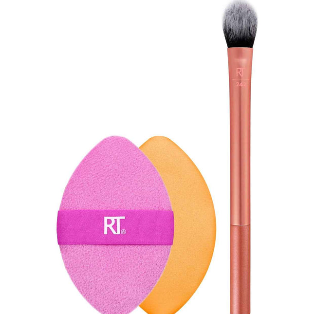 Real Techniques Set Real Techniques: Miracle Makeup Sponge – Makeup Set for Women, Pink + Miracle, Makeup Sponge, Orange + Real Techniques, Eyeshadow Brush, 242