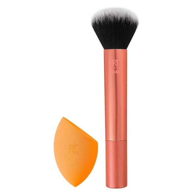 Real Techniques Set Real Techniques: Real Techniques Blending – Foundation Brush for Women, Rt 245 + Miracle, Makeup Sponge, Orange