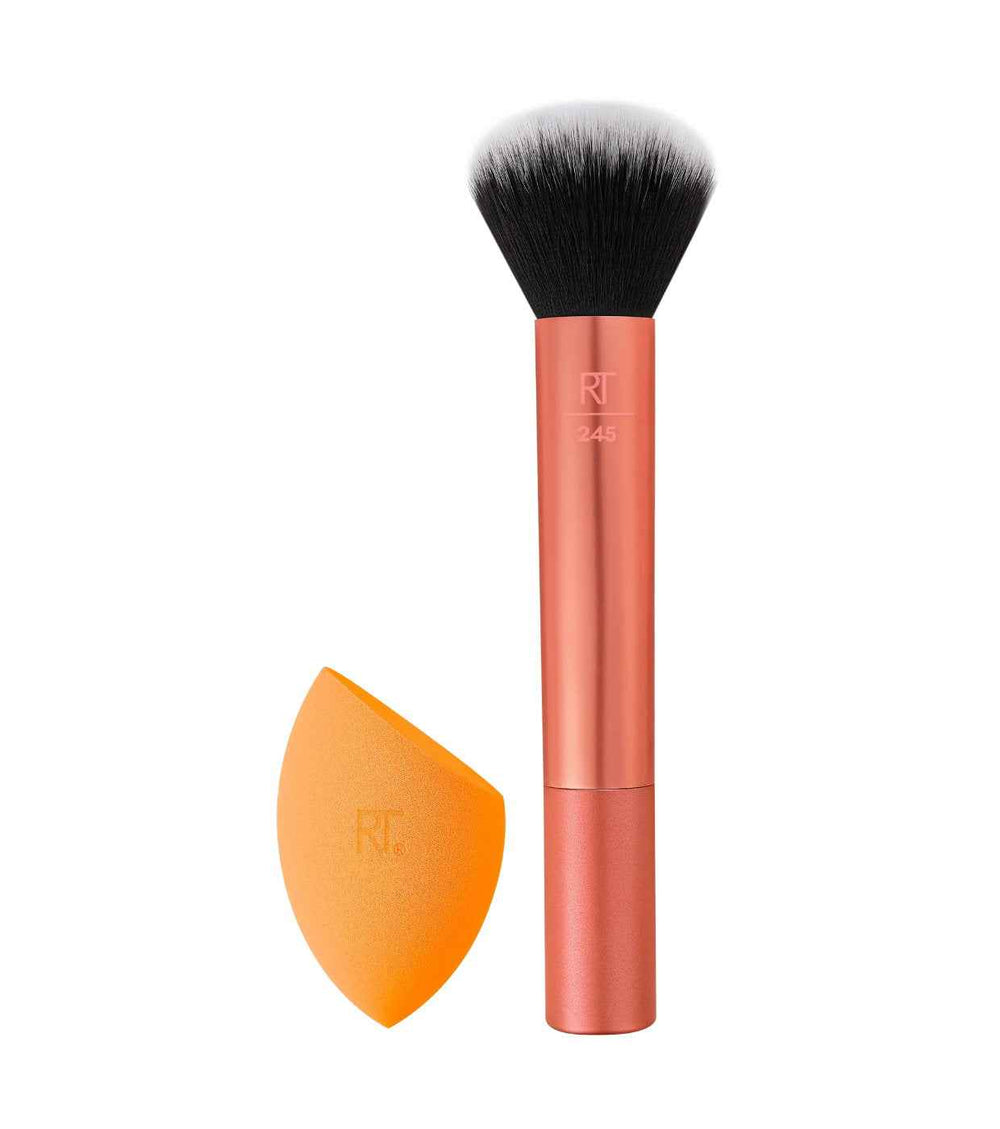 Real Techniques Set Real Techniques: Real Techniques Blending – Foundation Brush for Women, Rt 245 + Miracle, Makeup Sponge, Orange
