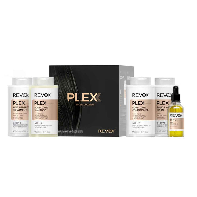 Revox B77 Set Revox B77: Plex Bond Step 3 – Hair Cream Treatment for Women, Anti-Breakage, 260 ml + Plex Bond Step 4, Hair Shampoo, For Strengthening, 260 ml + Plex Bond Step 5, Hair Conditioner, Restores, 260 ml +…