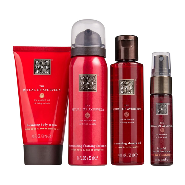 Rituals Set Rituals: The Ritual Of Ayurveda Shower Mousse 50 ml + The Ritual Of Ayurveda Nurture – Shower Oil for Women, For Dry Skin, 75 ml + The Ritual Of Ayurveda, Hair Scented Mist, 20 ml + The Ritual Of…