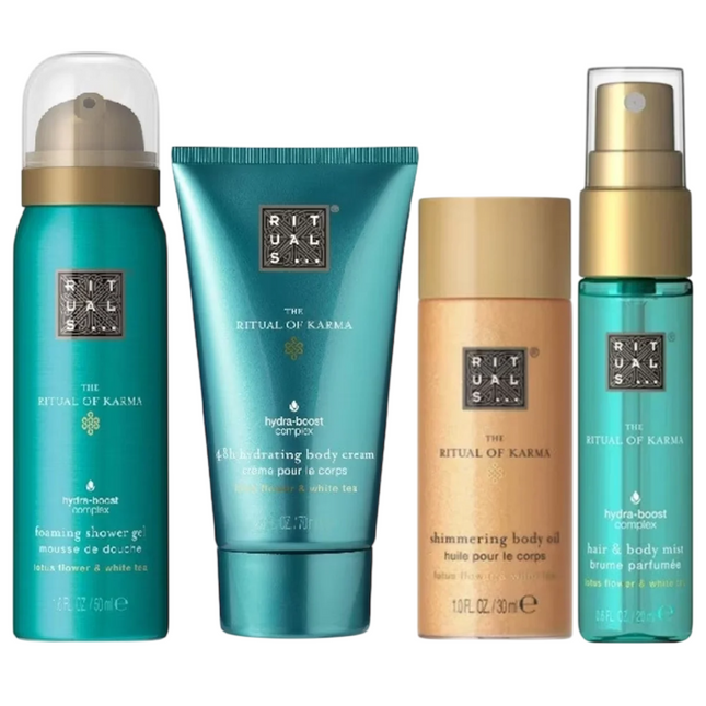 Rituals Set Rituals: The Ritual Of Karma Shower Mousse 50 ml + The Ritual Of Karma Shimmer – Body Oil for Women, 30 ml +…