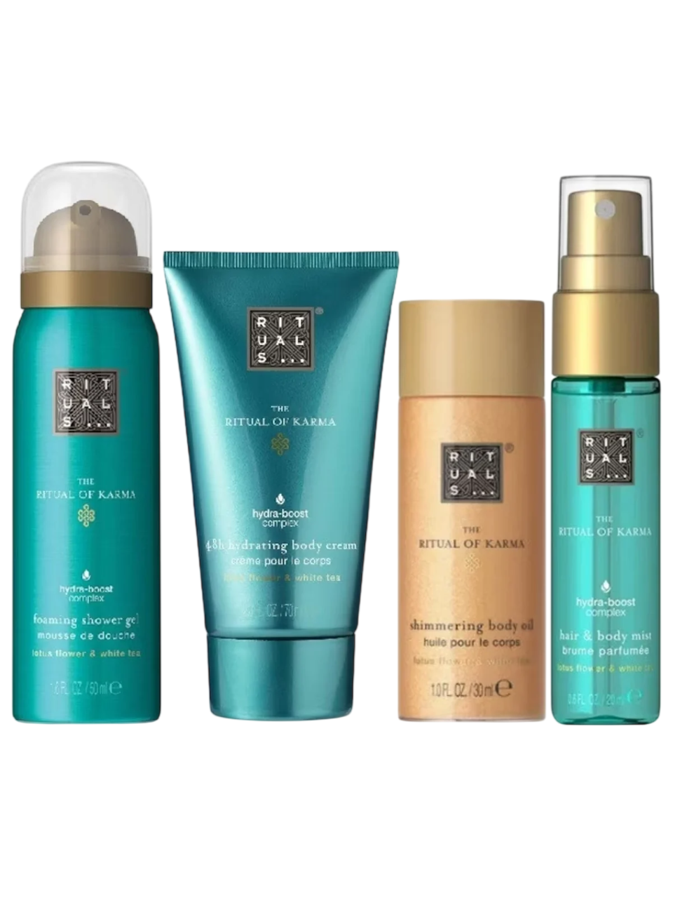 Rituals Set Rituals: The Ritual Of Karma Shower Mousse 50 ml + The Ritual Of Karma Shimmer – Body Oil for Women, 30 ml +…