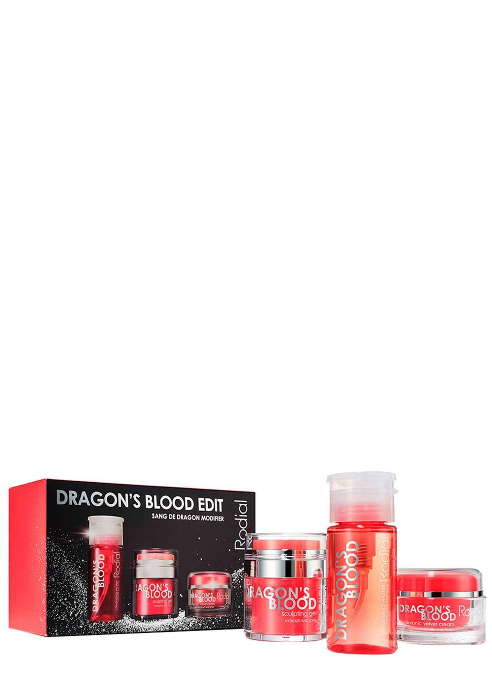 Rodial Set Rodial: Dragon's Blood Intense Hydration – Cream for Women, For Face, 50 ml + Dragon's Blood, Sculpting, Gel, For Face, 50 ml + Dragon's Blood, Purifying, Micellar Water, For All Skin Types, 100 ml