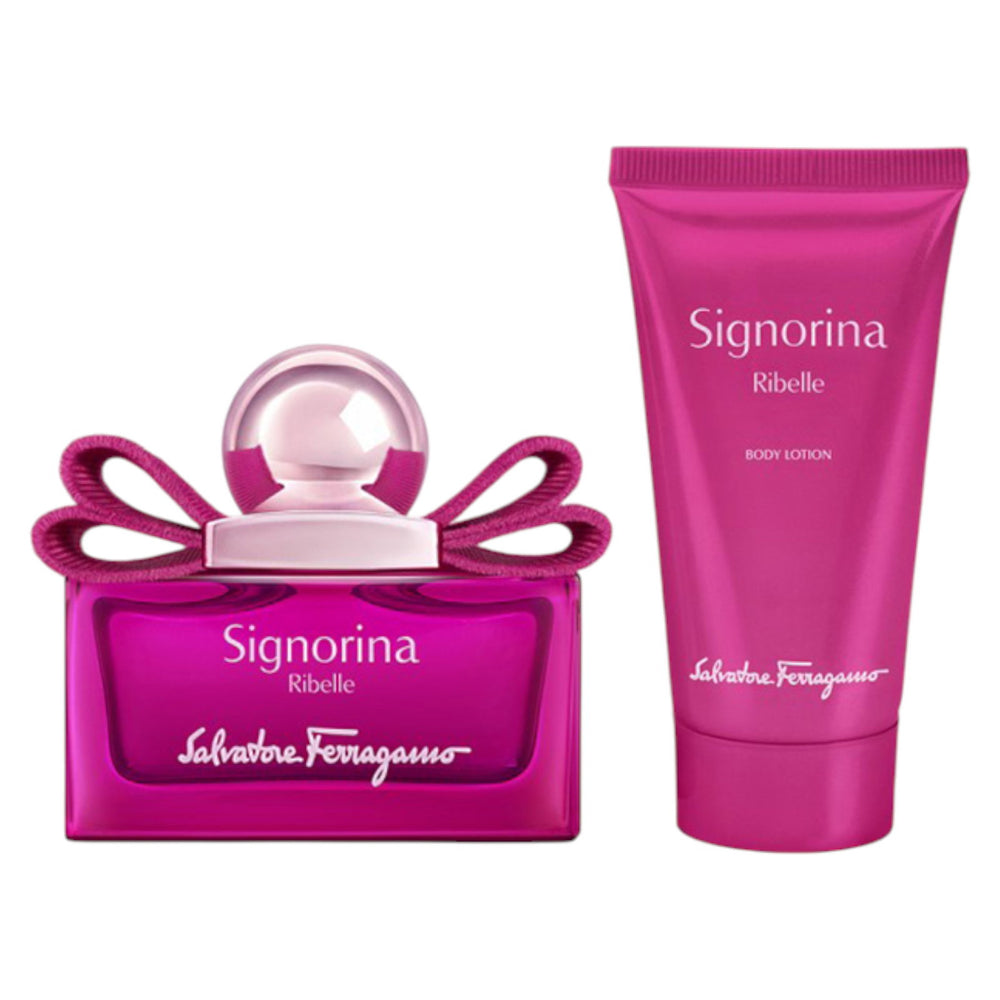 Salvatore Ferragamo Set Salvatore Ferragamo: Signorina Ribelle – Eau de Parfum for Women, 30 ml + Signorina Ribelle,…