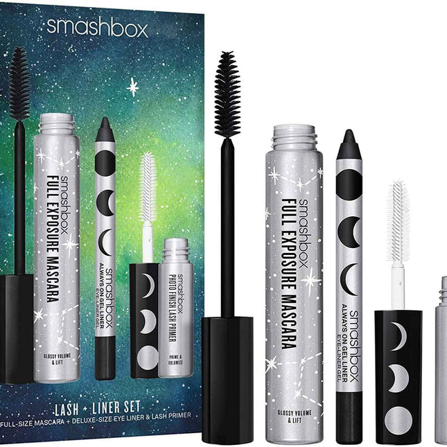 Smashbox Set Smashbox: Photo Finish Eyelash Primer 4 ml + Always On – Gel Pencil Eyeliner for Women, Brewed, 1.2 g + Full Exposure, Waterproof, Volumizing, Mascara, Black, 9.56 ml
