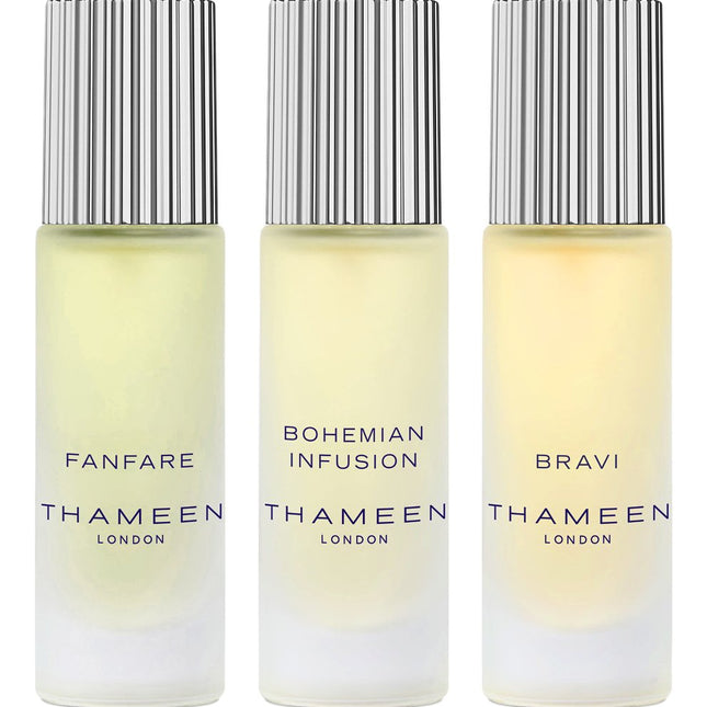 Thameen London Set Thameen London: Fanfare – Eau de Cologne Unisex, 10 ml + Bohemian Infusion, 10 ml + Bravi, Extrait de…