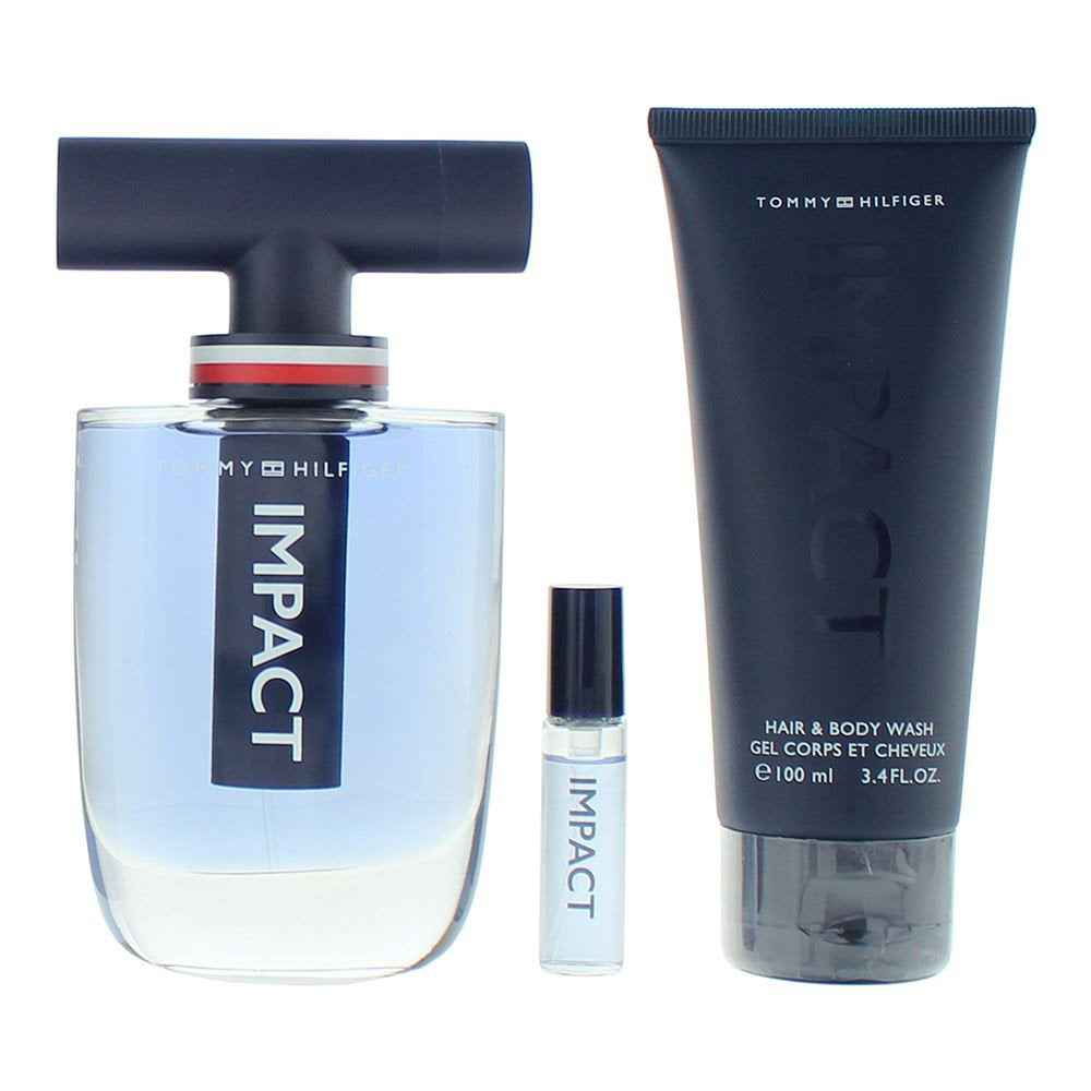 Tommy Hilfiger Set Tommy Hilfiger: Impact – Eau de Toilette for Men, 100 ml + Impact, 4 ml + Impact, Shower Gel, Body, 100 ml