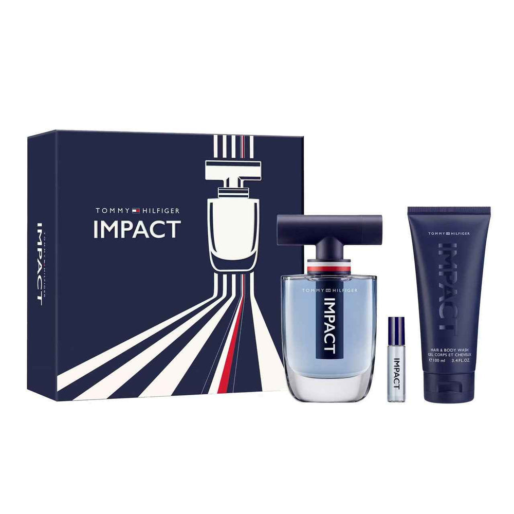 Tommy Hilfiger Set Tommy Hilfiger: Impact – Eau de Toilette for Men, 50 ml + Impact, 4 ml + Impact, Shower Gel, Body, 100 ml