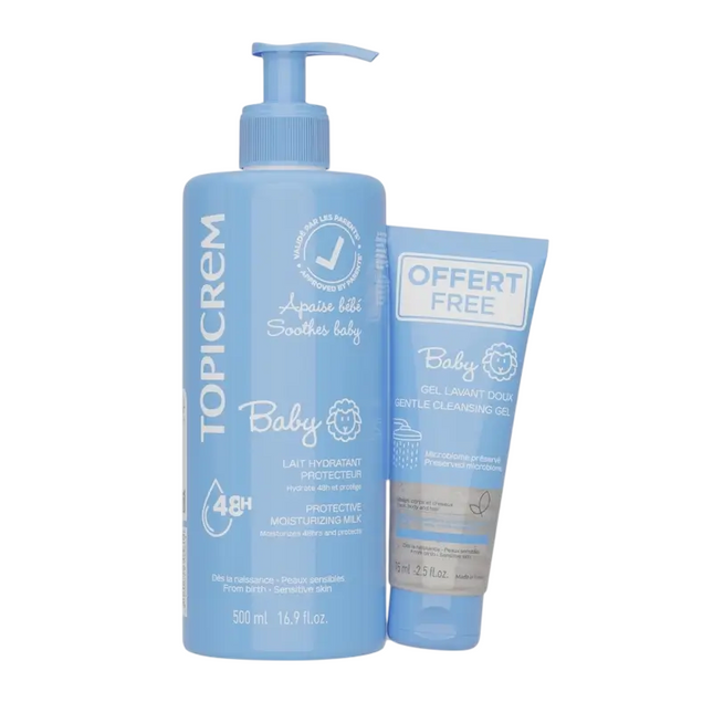 Topicrem Set Topicrem: Baby Ultra-Moisturising Body Milk 500 ml + Baby Cleansing – Shower Gel for Children, 75 ml