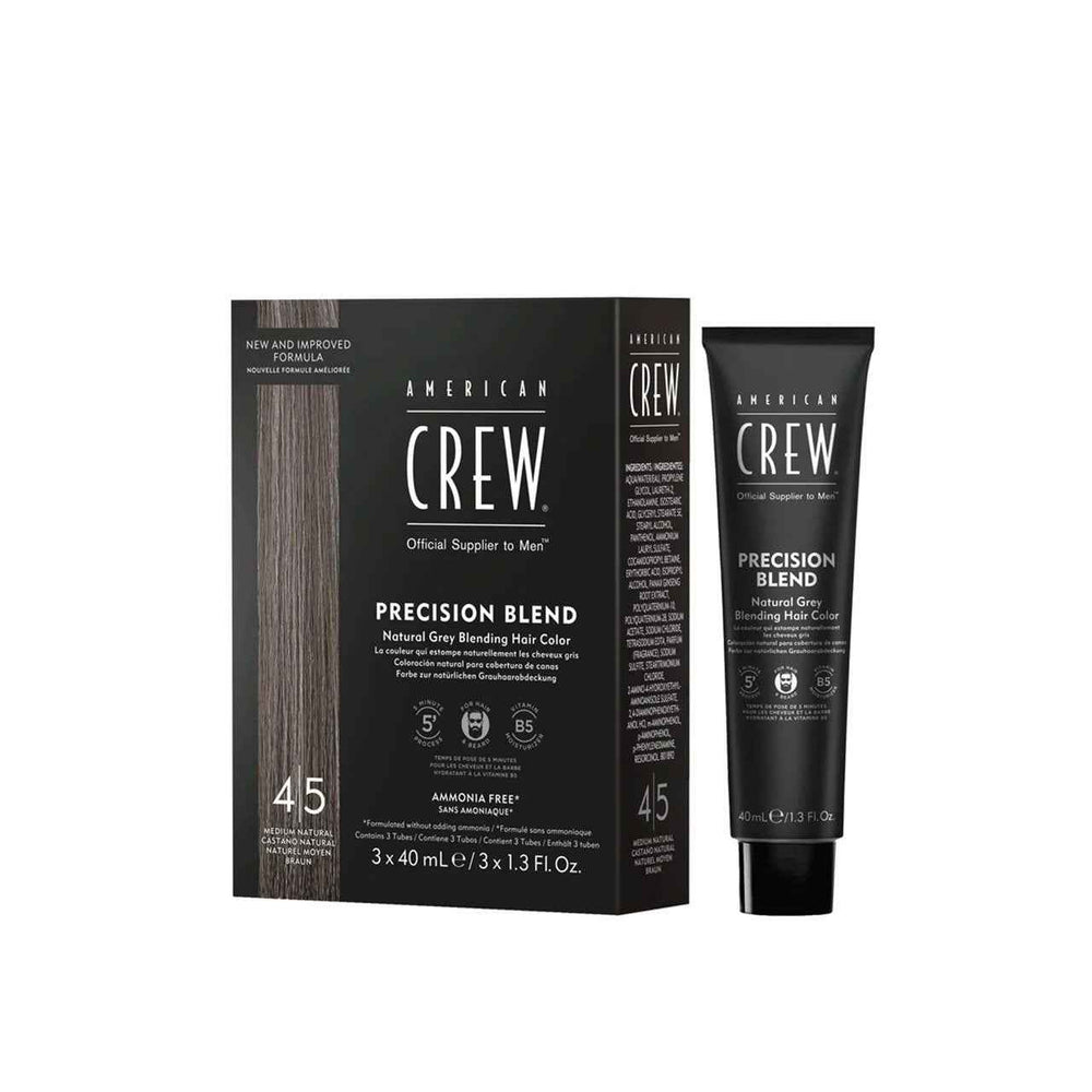 American Crew Set Trio American Crew Precision Blend – Semi-Permanent Hair Dye Unisex, 4-5 Natural Grey, 3 pcs, 40 ml
