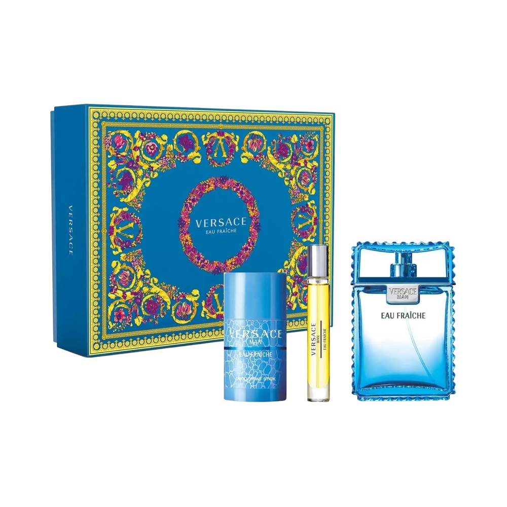 Versace Set Versace: Eau Fraiche – Eau de Toilette for Men, 100 ml + Eau Fraiche, 10 ml + Eau Fraiche, Deodorant Stick, 75 ml