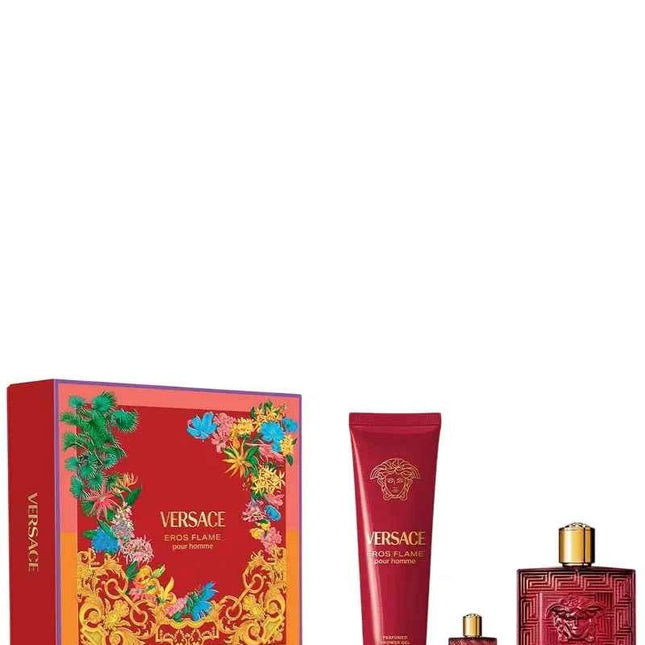 Versace Set Versace: Eros Flame – Eau de Parfum for Men, 100 ml + Eros Flame, Shower Gel, 150 ml + Eros Flame, 5 ml